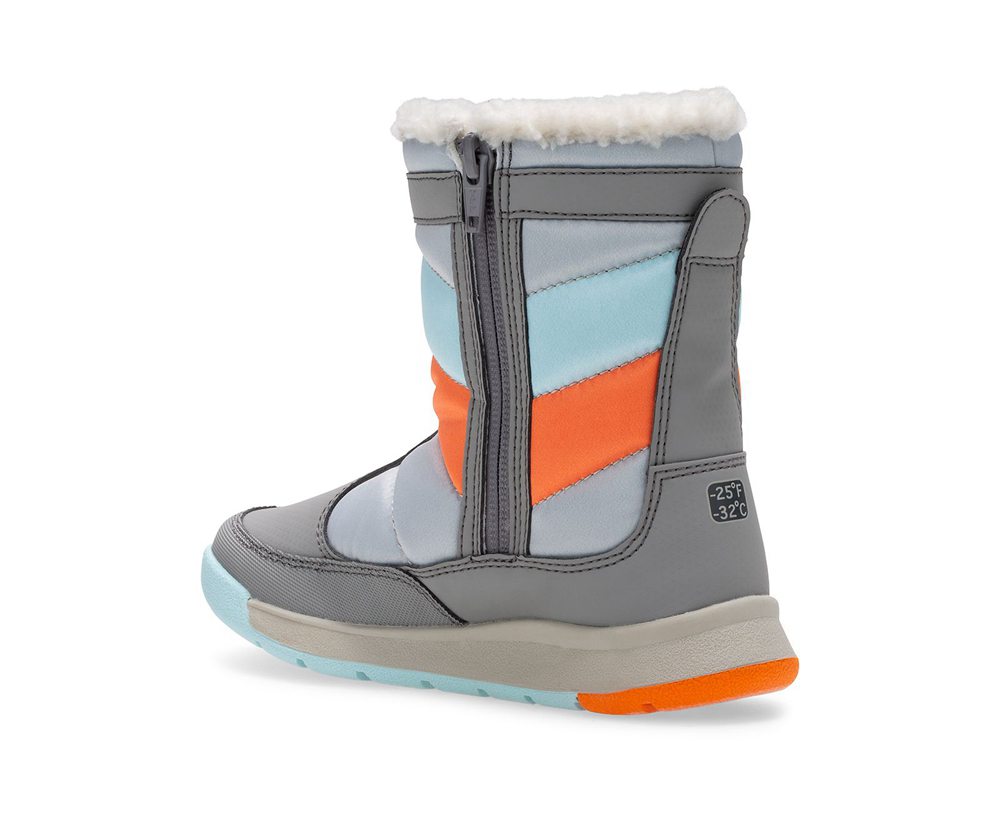 Merrell Boots Grey/Silver/Turquoise - Alpine Puffer Waterproof - Kids 01ZELVNOP